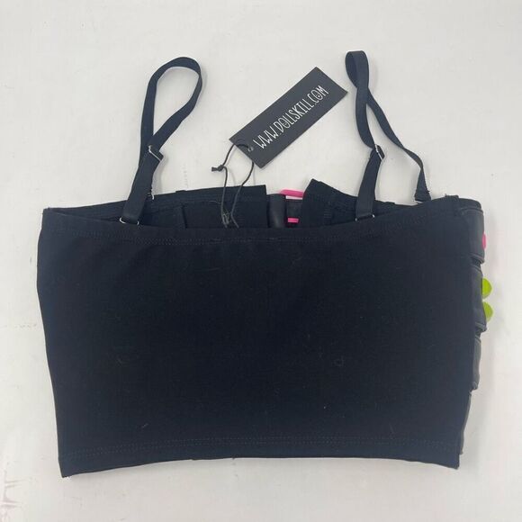 Dolls Kill Multicolor Current Mood Damage Control Buckle Tank Top Size 2XS NWT - Picture 2 of 8